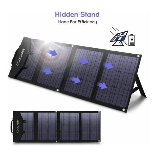 120W Solar Charger Portable Solar Panel Foldable for Power Station Generator NEW image {1}