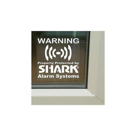 6 x Property Security-Shark Alarm System Warning-Window Stickers-Home,Business image {1}
