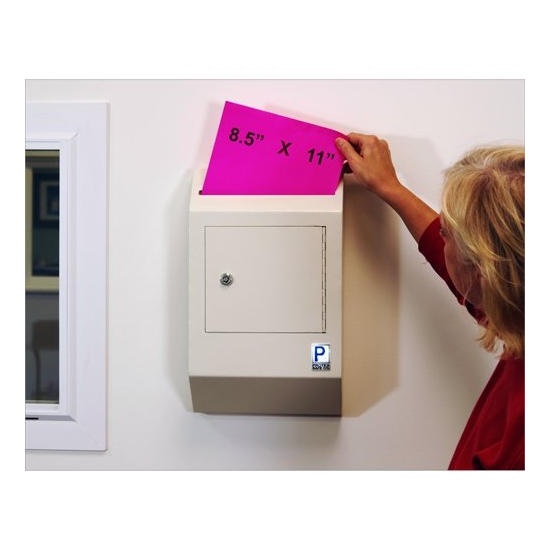 Protex Wall-Mount Locking Payment Drop Box Desk Cash Slot Safe Wall Mount Key image {3}