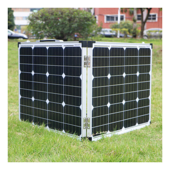 100W Portable Foldable Solar Panel With 12v Controller for Car Battery/RV/Home image {5}