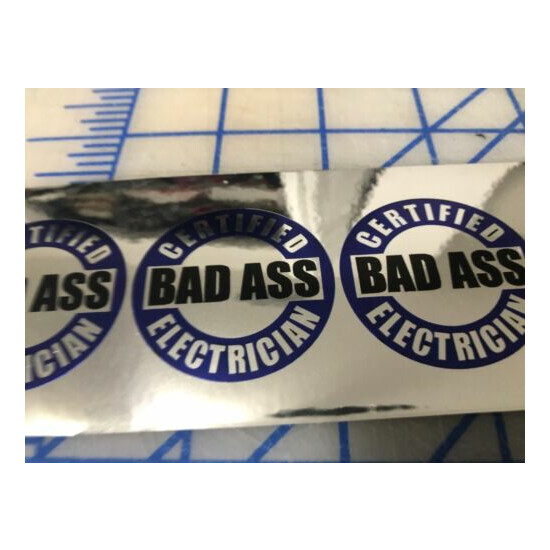 (4) Funny CERTIFIED Bad a$$ Electrician Hard Hat Welding Helmet Stickers Decal  image {1}