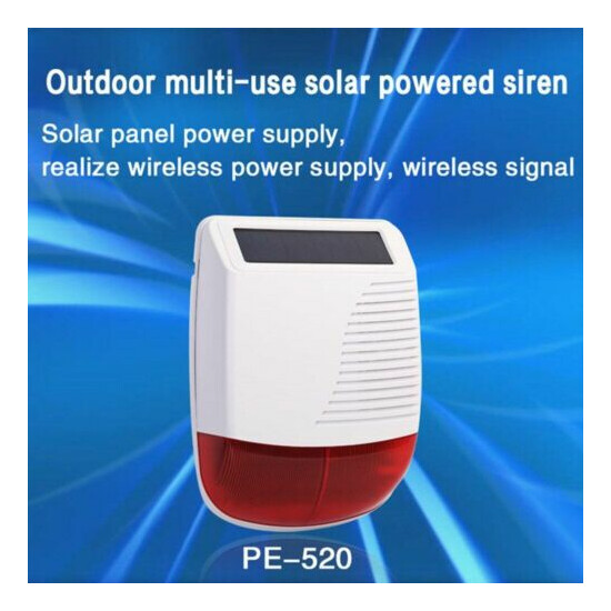 Solar Waterproofs Siren Alarm Wireless House Security System For Indoor/Outdoors image {1}