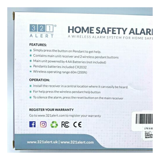 321 Alert Home Safety Alarm Wireless Caregiver Pager With 2 Call Buttons No Fees image {7}