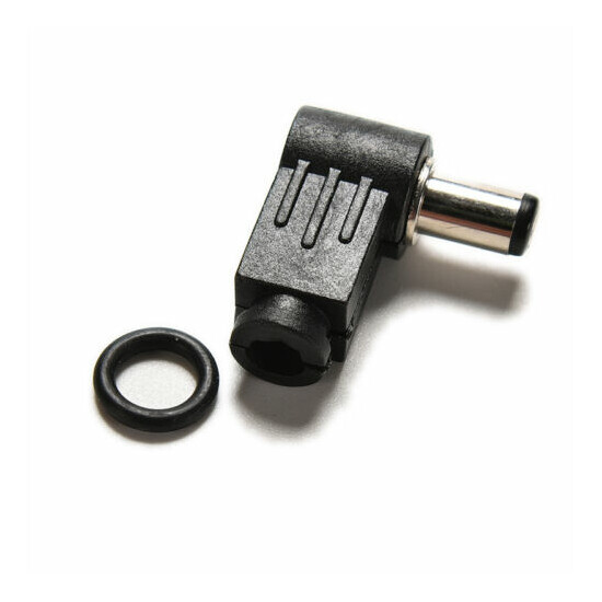 10x connecteur à souder à prise mâle d'alimentation cc à angle droit 2.1x5. MpZM image {3}