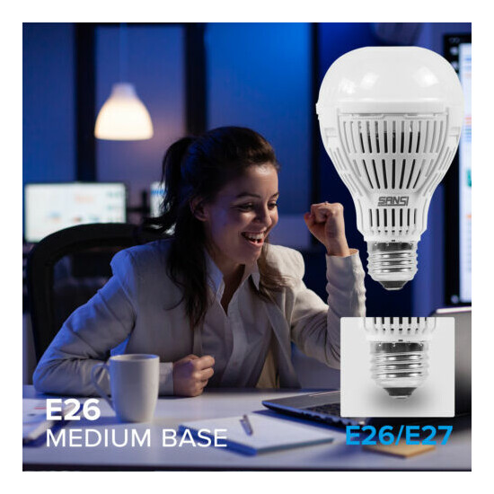 SANSI 4 Pack 18W LED Light Bulbs 150W Equivalent 5000K E27 A21 2000lm Floor Lamp image {7}