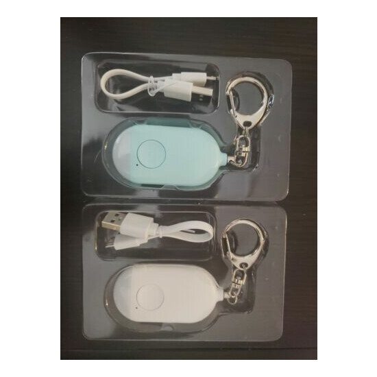 Set of 2 Personal Safety Alarm With Key Ring, LED light, USB Rechargeable.  image {2}