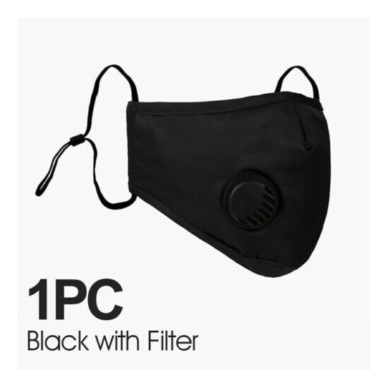 Reusable Washable Face Mask with Breath Port + 2 PM2.5 Carbon Filters 5 Layers image {10}