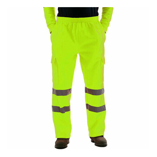 Hi Viz Vis Men Windproof Trouser High Visibility Safety Reflective Work Pants image {7}