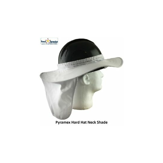 Pyramex Hard Hat Brim with Neck Shade - White - Sun Protection image {1}