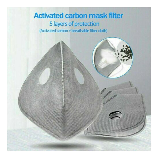 High Quality Mesh Gauze Black Face Mask Breathable Carbon Activated Filter image {8}