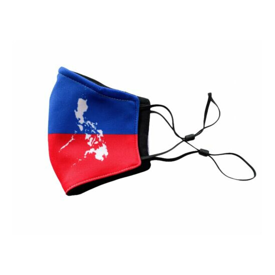 Philippines Flag Mask for Kids, Filter Pocket, Nose Wire, Adjustable Elastic image {5}