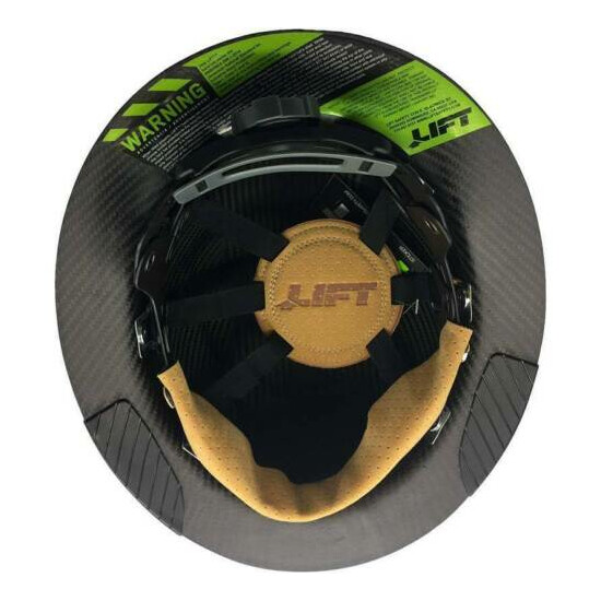 Lift Safety HDF-50C19HC Dax 50/50 Carbon Fiber Full Brim Hard Hat Yellow-Black image {2}