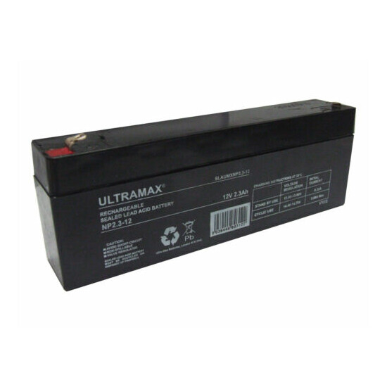 NP2.3 12 volt 2.3 ah ULTRA MAX RECHARGEABLE ALARM/ SECURITY BATTERY image {1}