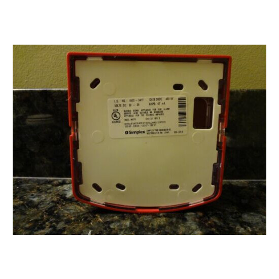 SIMPLEX 4903-9417 T/A NON-ADDRESSABLE RED 15 CD A/V FIRE ALARM STROBE  image {2}