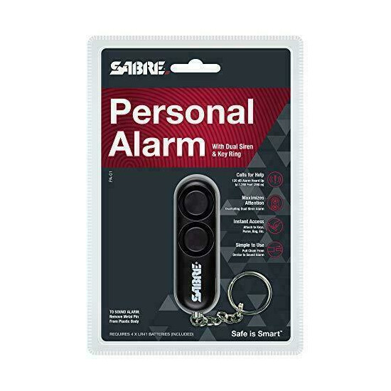 SABRE PA-01 Personal Self-Defense Safety Alarm on Key Ring with LOUD Dual Alarm image {2}