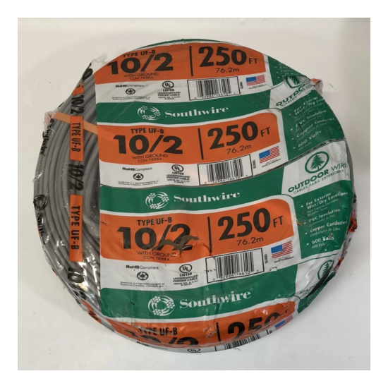 New! Southwire Type UF-B 10/2 250-ft w/ Ground image {1}