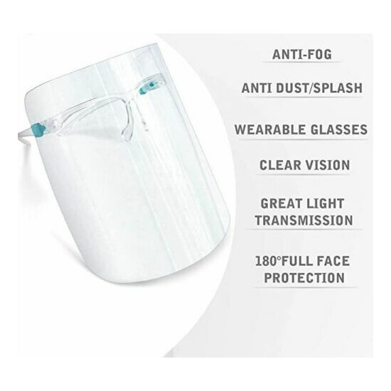 Transparent Anti Fog Face Shield Set with Glass frame image {1}