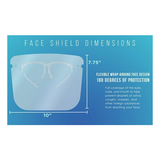Safety Face Shields with Glasses Frames Ultra Clear Protective Mask Alternative image {8}
