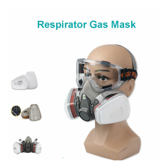 7 in 1 Half Face Gas Mask Facepiece 6200 Spray Painting Respirator Filte Cotton image {6}