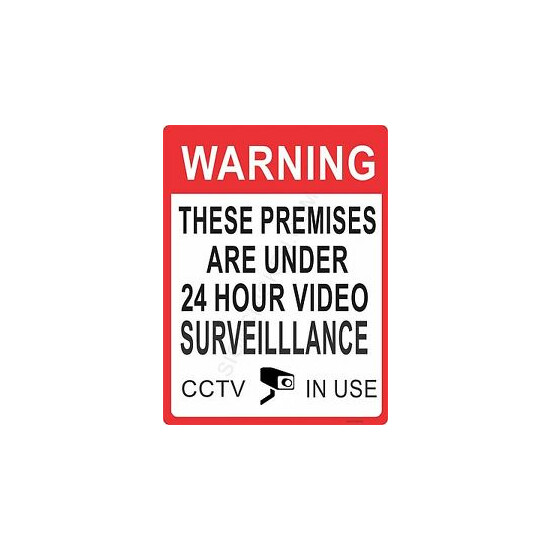 HOME or OFFICE SECURITY - 24 HOUR VIDEO, surveillance, security sign, system image {1}