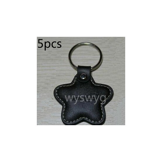 5pcs Leather 125KHz RFID ID EM4100 Proximity Induction Tag Token Keyfob For Door image {1}