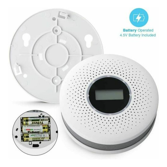 Dual Sensor Smoke Detector and Carbon Monoxide Detector Alarm 3 Battery Included image {1}
