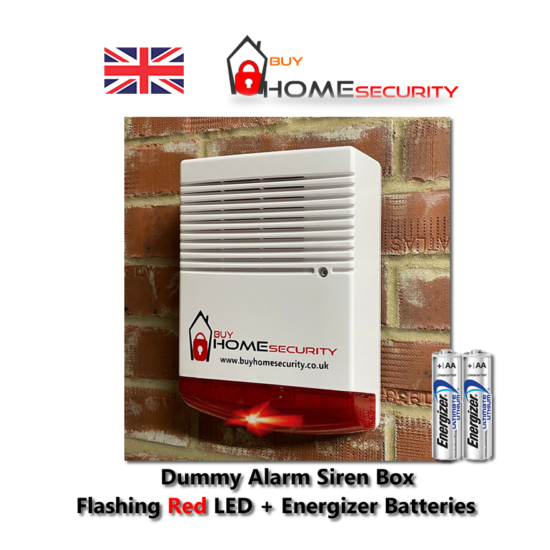 Flashing Red LED Dummy Burglar Alarm Siren Box Inc Wall Fixings Battery Options image {4}