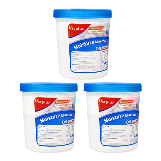 Vacplus Moisture Absorber Bucket, 6 Pack of 16 OZ Refillable Humidity Absorber O image {1}