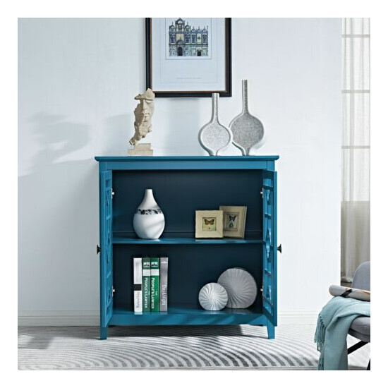 Accent Storage Cabinet with Doors and Adjustable Shelf Wood Buffet Sideboard image {3}