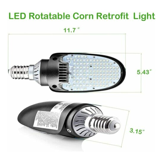  115W LED Shoebox Retrofit Lamp, Paddle Retrofit Corn Bulb Rotatable Mogul Base Thumb {6}