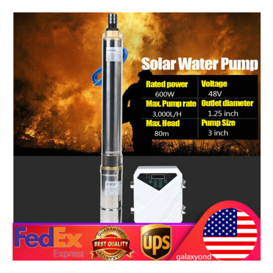 3" 600W Deep Bore Well Solar Water Pump DC 48V Submersible MPPT Controller Kits image {1}