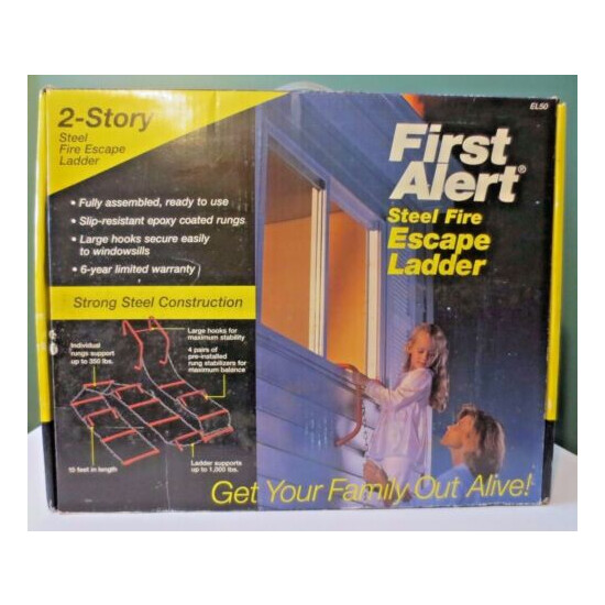 Awesome NEW First Alert 2 Story Steel Fire Escape Ladder - 15' - Fully Assembled image {1}