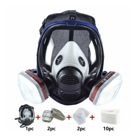 Full/Half Face Gas Mask Respirator Painting Spraying Safety Protection Facepiece Thumb {13}
