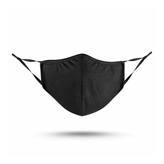 Face Masks Protection Cotton Reusable Black Fashion Adjustable (Pack 10) image {3}