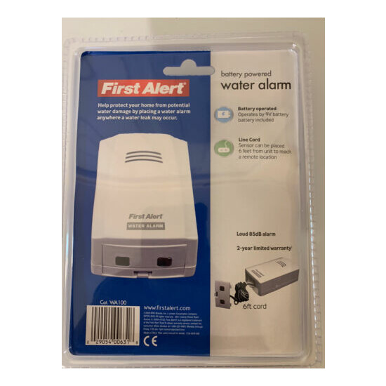 New First Alert WA100 Battery Operated Water Alarm image {4}