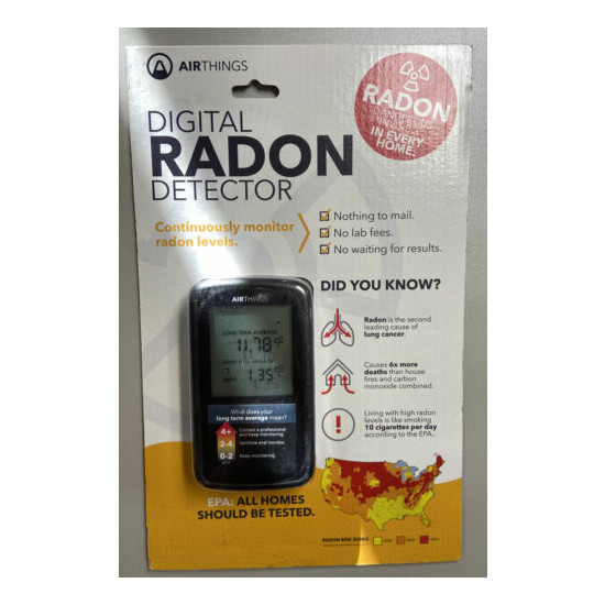 AIR THINGS Digital RADON Detector NEW SEALED image {1}
