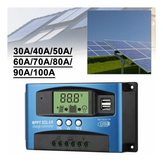 30A-100A MPPT Solar Panel Regulator Charge Controller 12/24V Auto Focus Tracking image {1}