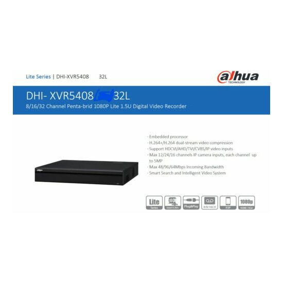 Dahua 16 Channel Penta-brid 1080P Lite 1.5U Digital Video Recorder (DHI-XVR5416L image {1}