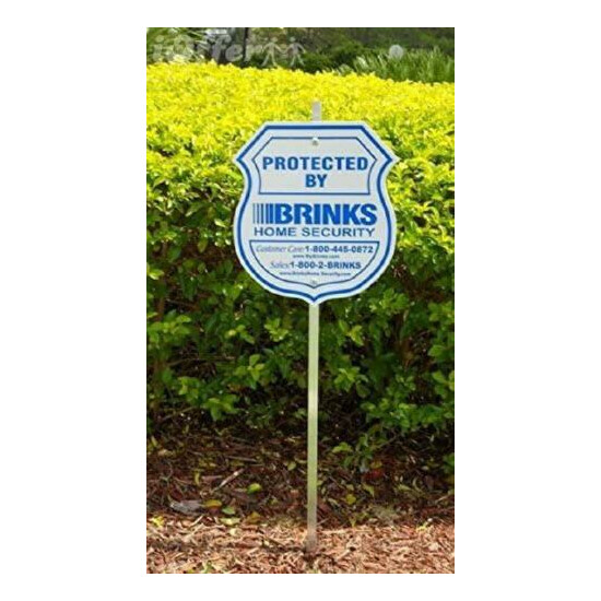 Home Alarm Yard Security Reflective Sign with Post and Window Decal Stickers image {1}