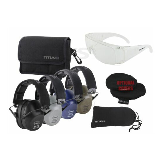 TITUS 2 Series Low Pro 34 NRR Ear Protection Safety Glasses Shooting Range PPE  Thumb {5}