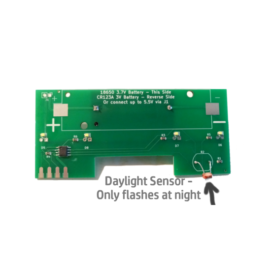 Pyronix LED Dummy Flasher Board + CR123A Battery image {1}