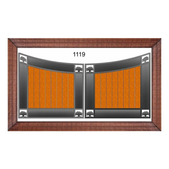 Steel - Wood Driveway Entry Gate 12 Ft WD Dual Swing, Residential Yard Security image {1}