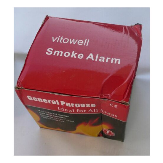Vitowell 3 Pack Smoke Alarms X001RVBQG9, Photoelectric Chamber, 85db signal image {2}