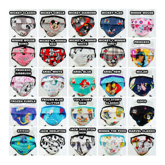 Disney Inspired Minnie Mouse Filter Face Mask Adult Child Reuse Washable Cotton image {2}