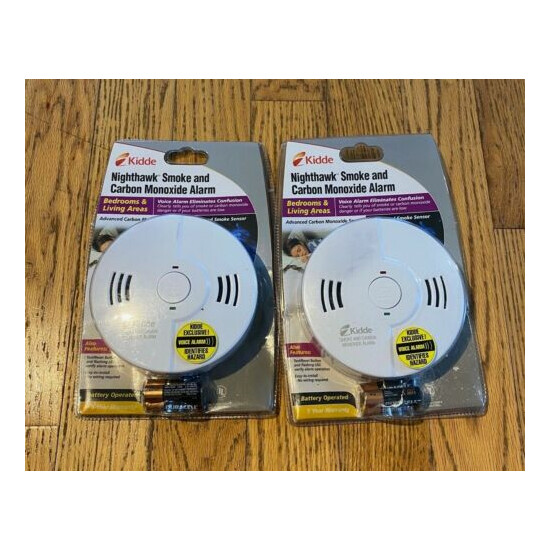 Smoke and Carbon Monoxide Alarm W Voice Warning Fire CO Alert Lot Of 2  image {1}