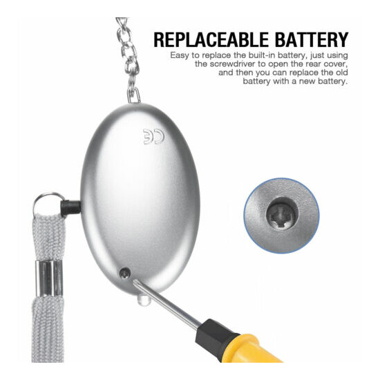 5 PCS Emergency Personal Alarm Keychain 140dB Safe Self-Defense with LED Light image {4}