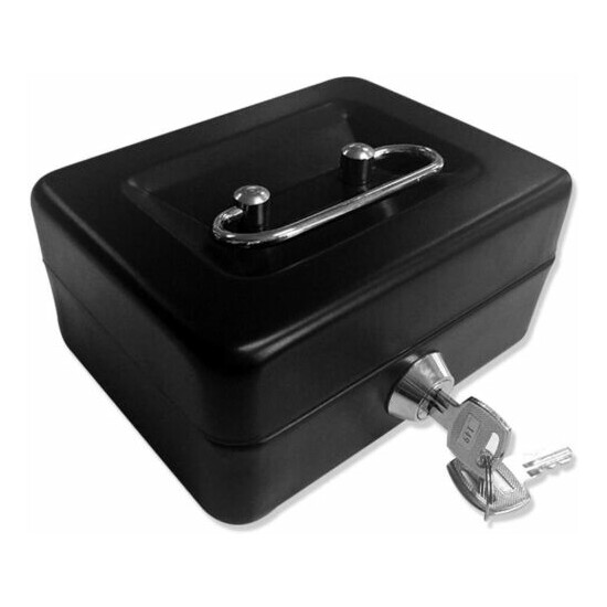 Small Fireproof Security Box Safe Chest Key Lock Money Document Cash Jewelry New image {1}