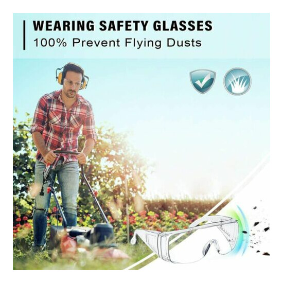 Clear Vented Safety Goggles Glasses for Work Lab Outdoor Eye Protection (1 Pair) image {8}