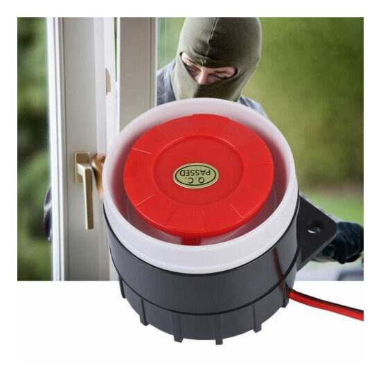 120dB DC 12V Red Wired Horn Siren Sound Alarm System Warning Horn Home Security image {4}