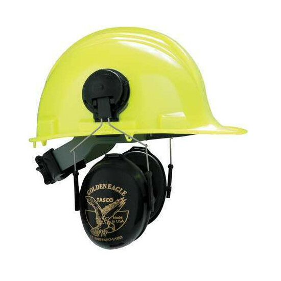 Tasco 2951 Hard Hat Mounted Ear Muffs, 26 Db, Golden Eagle, Black image {1}